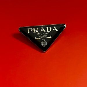 Prada Pin Black Triangle Pin Black